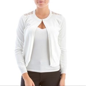 Esperanza New York Lace Back Open Cardigan